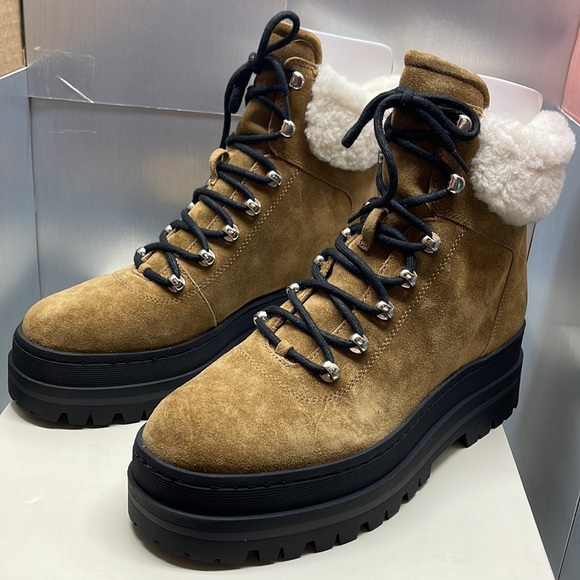 BNIB MARC FISHER LTD PIERSON LUG SOLE BOOTIE TAN Assorted sizes - Picture 10 of 10